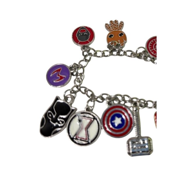 Marvel Avengers-Themed Charm Bracelet With Iconic Character Designs & Symbols Ad - Picture 2 of 3